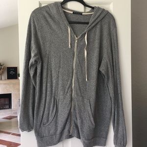 Brandy Melville Gray Zip Hoodie